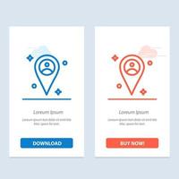 Lageplan Mann blau und rot herunterladen und jetzt kaufen Web-Widget-Kartenvorlage vektor