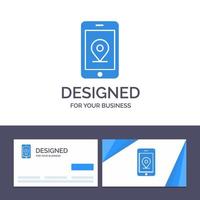 kreative visitenkarte und logo-vorlage mobile internet-standort-vektor-illustration vektor