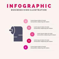 Reinigungspapier Gewebe solide Symbol Infografiken 5 Schritte Präsentationshintergrund vektor