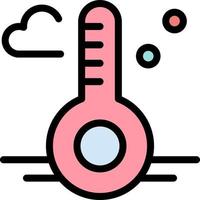 temperatur termometer väder vår platt Färg ikon vektor ikon baner mall