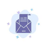 E-Mail-Umschlag-Gruß-Einladungs-E-Mail-blaues Symbol auf abstraktem Wolkenhintergrund vektor