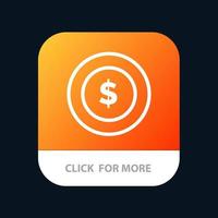 Dollar Coin Logistic Global Mobile App Button Android- und iOS-Linienversion vektor