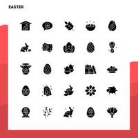 25 påsk ikon uppsättning fast glyf ikon vektor illustration mall för webb och mobil idéer för företag företag