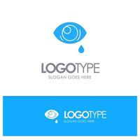 Eye Droop Eye Sad Blue Solid Logo mit Platz für Slogan vektor