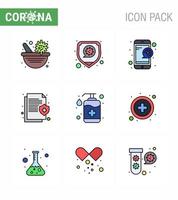 covid19 Corona-Virus-Kontaminationsprävention blaues Symbol 25 Pack wie Flasche medizinische Krankenversicherung Gesundheit virales Coronavirus 2019nov Krankheitsvektor-Designelemente vektor