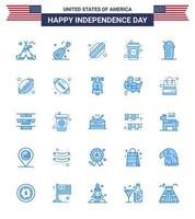 Happy Independence Day 25 Blues Icon Pack für Web und Print Limonade Amerika American Soda Cola editierbare Usa-Tag-Vektordesign-Elemente vektor