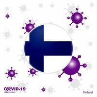 be för finland covid19 coronavirus typografi flagga stanna kvar Hem stanna kvar friska ta vård av din egen hälsa vektor