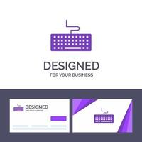 kreativ företag kort och logotyp mall nyckel tangentbord hårdvara utbildning vektor illustration