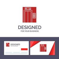 kreativ företag kort och logotyp mall hiss byggnad konstruktion vektor illustration