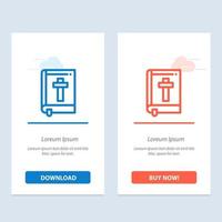Bibelbuch Ostern Religion blau und rot jetzt herunterladen und kaufen Web-Widget-Kartenvorlage vektor