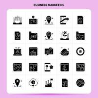 solide 25 Business Marketing Icon Set Vektor Glyphe Stil Design schwarze Icons Set Web und mobile Geschäftsideen Design Vektor Illustration