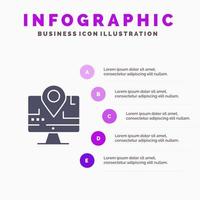 dator Karta plats utbildning infographics presentation mall 5 steg presentation vektor