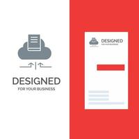 moln pil bok anteckningsbok grå logotyp design och företag kort mall vektor