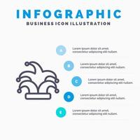 beste Kronenkönig Madrigal Liniensymbol mit 5 Schritten Präsentation Infografiken Hintergrund vektor