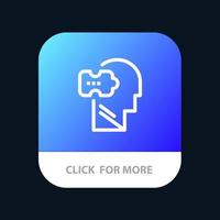 Logik Geist Problemlösung Mobile App Button Android- und iOS-Line-Version vektor