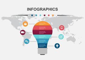 glödlampa infographic formgivningsmall vektor