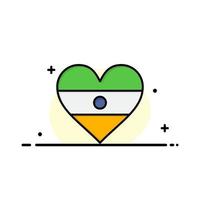 indisk flagga hjärta hjärta flagga företag logotyp mall platt Färg vektor