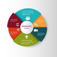 infografisk cirkulär formgivningsmall med 6 steg vektor