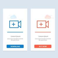 video kamera ui blå och röd ladda ner och köpa nu webb widget kort mall vektor