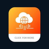internet tror moln teknologi mobil app knapp android och ios glyf version vektor