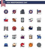 25 kreativ USA ikoner modern oberoende tecken och 4:e juli symboler av USA stater kontor flagga bricka redigerbar USA dag vektor design element