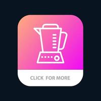 Mixer elektrische Haushaltsmaschine mobile App-Taste Android- und iOS-Linienversion vektor