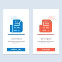 dokument job dateitasche blau und rot jetzt herunterladen und kaufen web-widget-kartenvorlage vektor