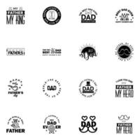 Happy Fathers Day 16 schwarze Schrift Happy Fathers Day editierbare Vektordesign-Elemente vektor