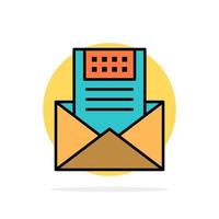 e-mail-kommunikation e-mails umschlag brief nachricht abstrakt kreis hintergrund flache farbe symbol vektor