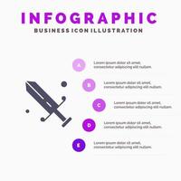 konkurrens fäktning mask olympic fast ikon infographics 5 steg presentation bakgrund vektor