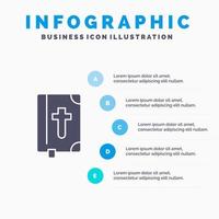 bok bibel påsk Semester fast ikon infographics 5 steg presentation bakgrund vektor
