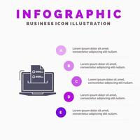 funktionen business computer online lebenslauf fähigkeiten web solide symbol infografiken 5 schritte präsentation hintergrund vektor