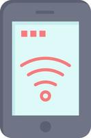 mobiler zeichenservice wifi flache farbe symbol vektor symbol banner vorlage