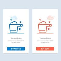 Reinigung Waschmittel Messgerät Haushalt blau und rot Laden Sie jetzt herunter und kaufen Sie die Kartenvorlage für Web-Widgets vektor