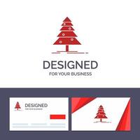 kreative visitenkarten- und logoschablonenbaumwaldweihnachtsweihnachtsvektorillustration vektor