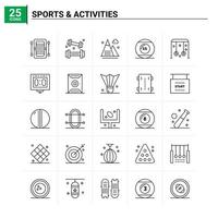 25 Symbole für sportliche Aktivitäten setzen Vektorhintergrund vektor