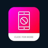 Inaktiverad Ansökan Inaktiverad mobil mobil mobil app knapp android och ios linje version vektor