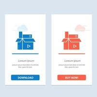 innehåll kreativ digital media publishing blå och röd ladda ner och köpa nu webb widget kort mall vektor