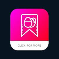 tag osterei mobile app-schaltfläche android- und ios-linienversion vektor