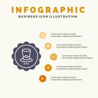 Glas Getränk Zeichen USA solide Symbol Infografiken 5 Schritte Präsentationshintergrund vektor