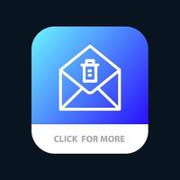 E-Mail-Nachricht Löschen der Schaltfläche für die mobile App Android- und iOS-Zeilenversion vektor