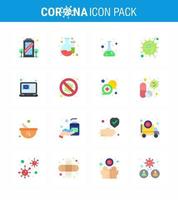 einfacher satz von covid19 schutz blau 25 icon pack symbol enthalten online viruslab sars influenza virales coronavirus 2019nov krankheitsvektordesignelemente vektor