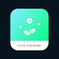 blomma växt reste sig vår mobil app knapp android och ios glyf version vektor