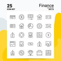 25 Finanz-Icon-Set 100 bearbeitbare Eps 10 Dateien Business-Logo-Konzept-Ideen-Line-Icon-Design vektor