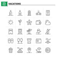 25 Urlaub Icon Set Vektor Hintergrund