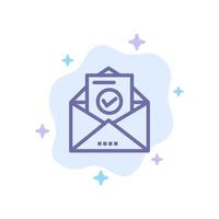post e-post kuvert utbildning blå ikon på abstrakt moln bakgrund vektor