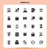 solide 25 Womens Day Icon Set Vektor Glyphe Stil Design schwarze Icons Set Web und mobile Geschäftsideen Design Vektor Illustration