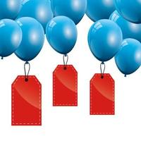 taggar handel med ballonger helium vektor