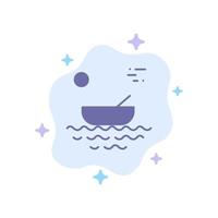 Boot Kanus Kajak Flusstransport blaues Symbol auf abstraktem Wolkenhintergrund vektor