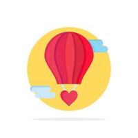 fliegender Ballon heißer Ballon Liebe Valentinstag abstrakte Kreis Hintergrund flache Farbe Symbol vektor